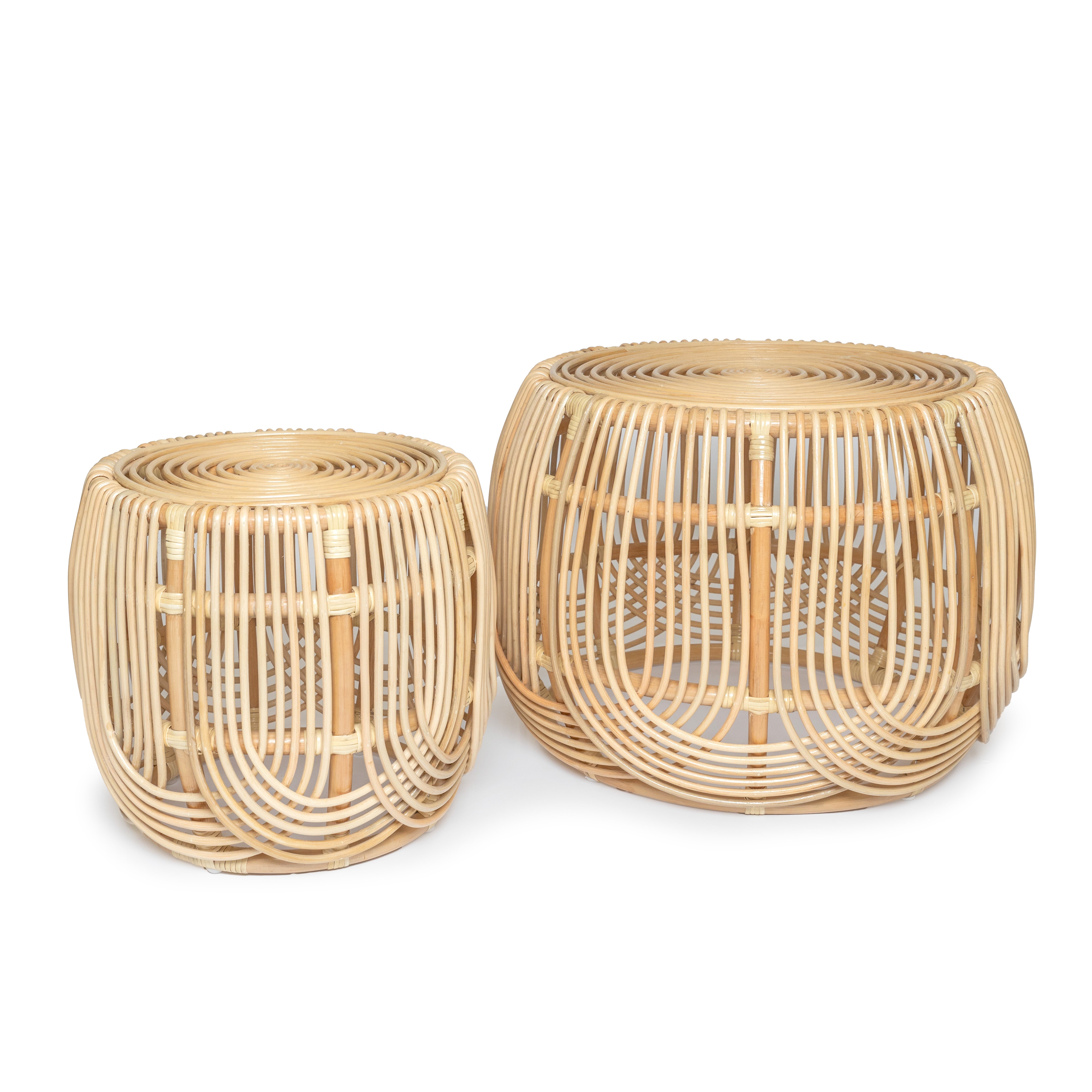 NAPA Rattan Nesting Tables/Stools