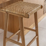 Load image into Gallery viewer, KHANDU Teak Counter Stool with Rattan Seat
