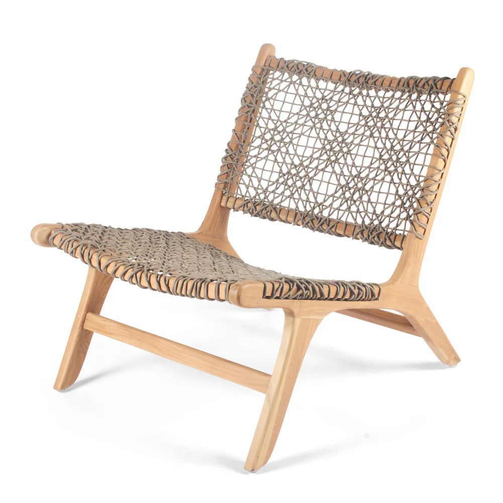SEVILLE Woven Cord Teak Lounge Chair