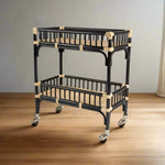 Load image into Gallery viewer, ONYX Rattan Bar Cart
