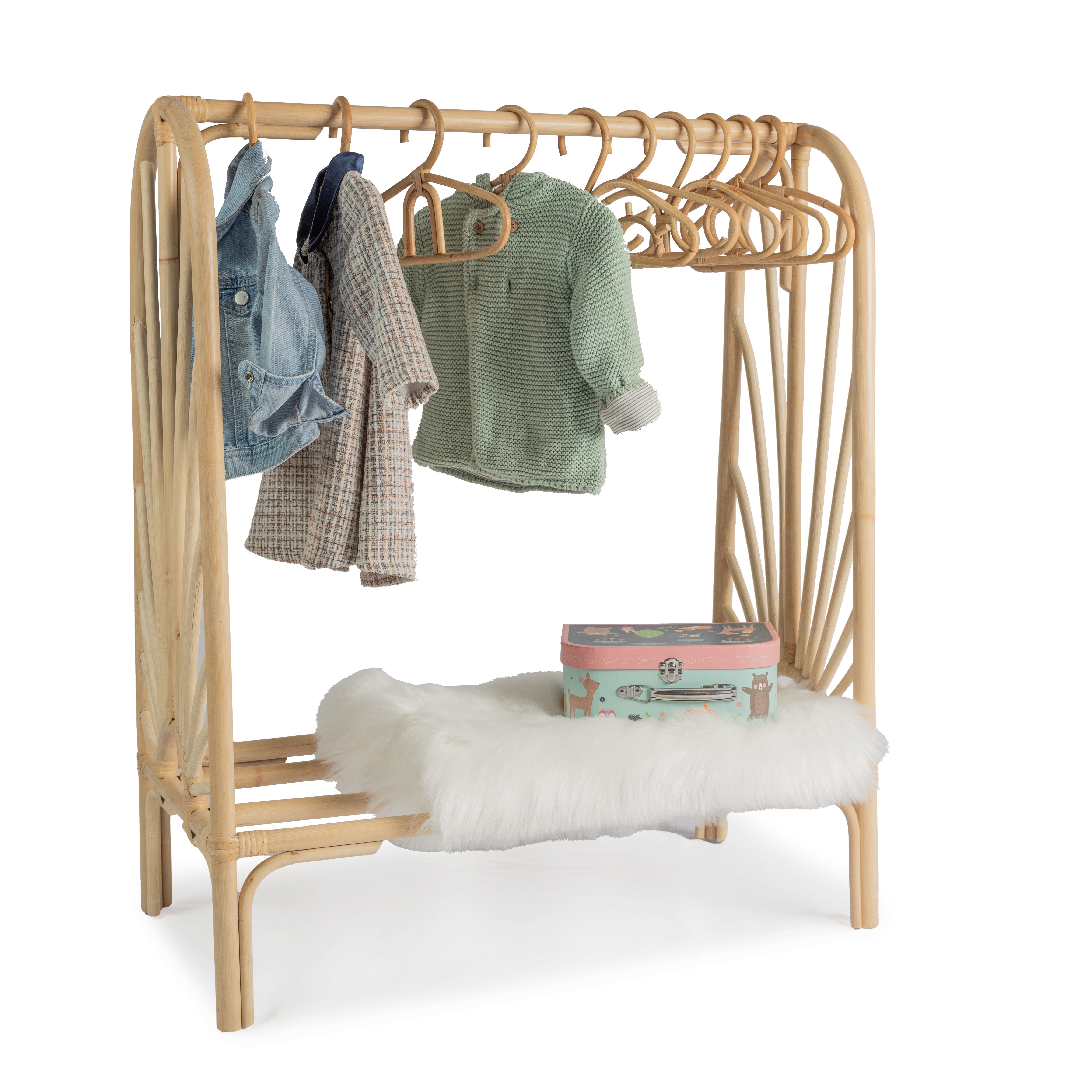 SUNRISE Rattan Kids Clothing Rack