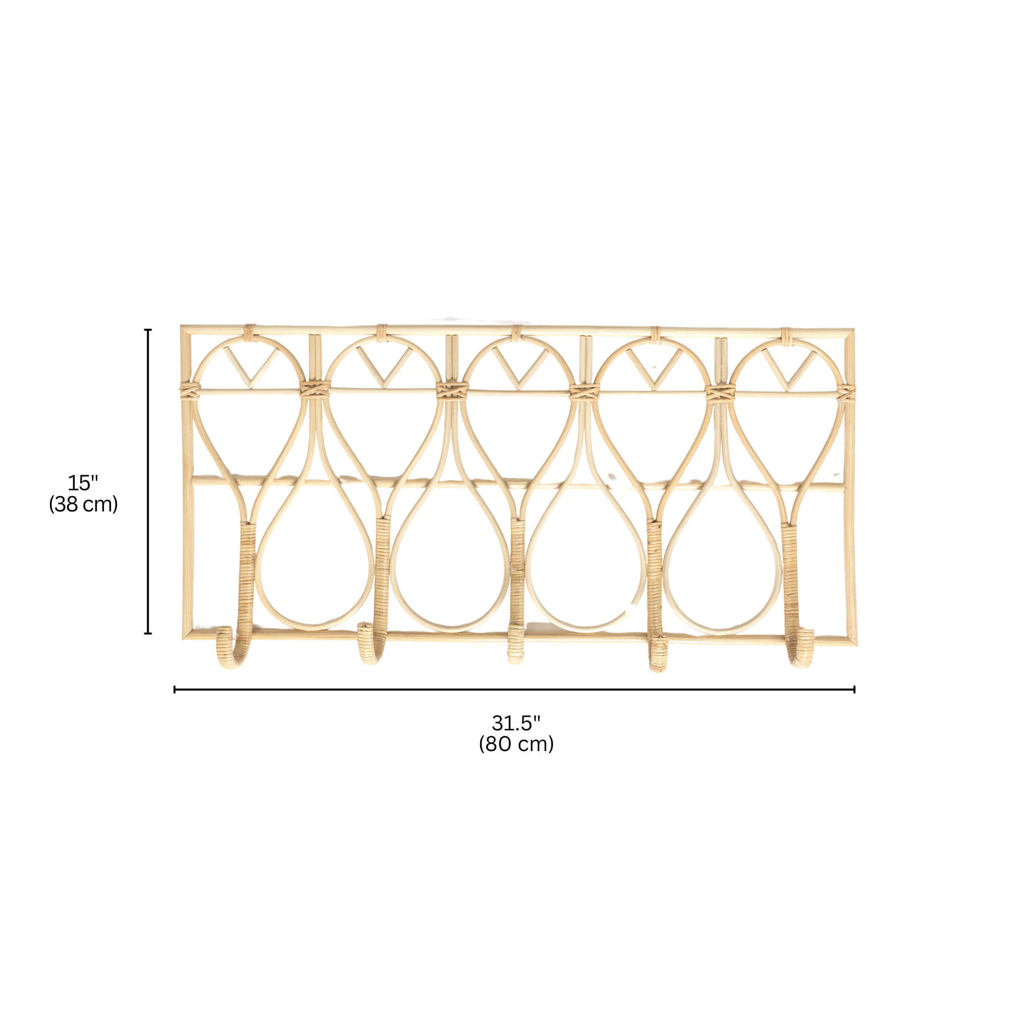 PETAL Rattan Wall Hook Rack