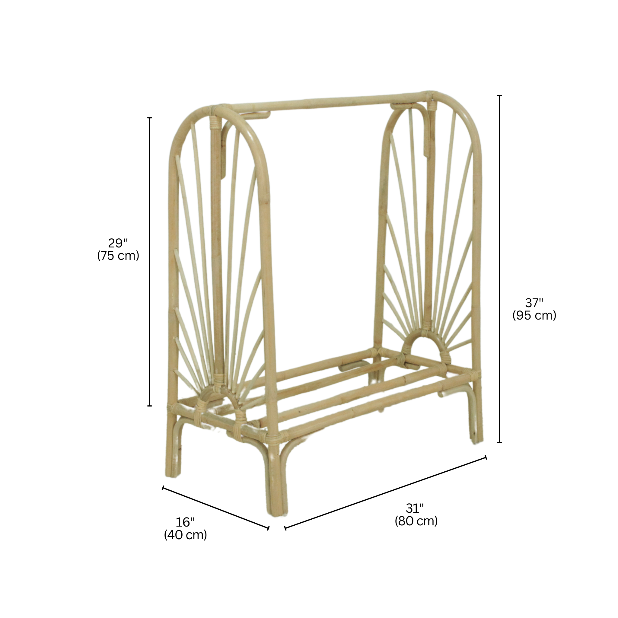 SUNRISE Rattan Kids Clothing Rack